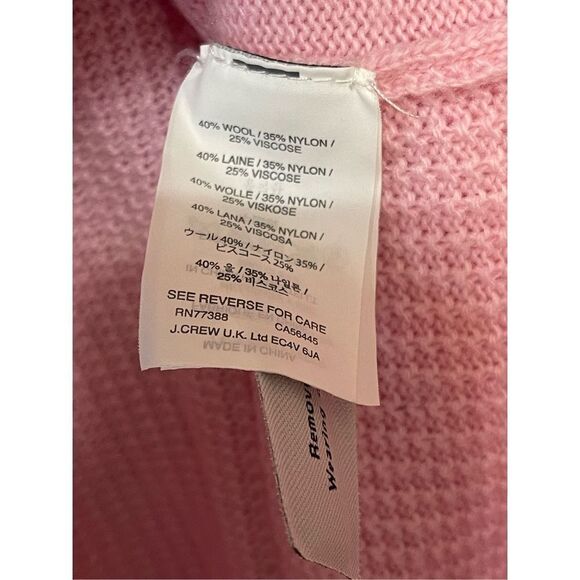 J Crew V Neck Tunic Sweater Wool Pink Blush Size XXS - Picture 5 of 6